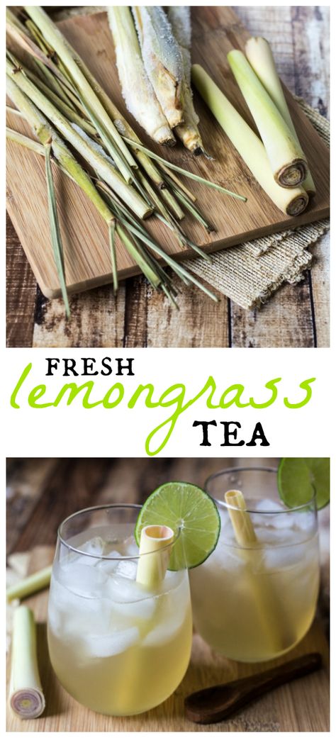 Fresh lemongrass tea is easy to make and oh-so-addictive! Lemongrass Tea Recipe How To Make, Lemon Grass Drink, Lemongrass Iced Tea, Lemon Grass Recipes Tea, Fresh Lemongrass Tea, Lemon Grass Drink Recipes, Lemongrass Drink Recipe, Lemon Grass Tea Recipe, Lemongrass Juice