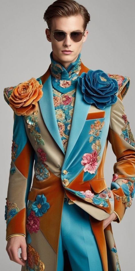 Art Nouveau Fashion Men, Interesting Suits, Gala Outfit, Conceptual Fashion, A Fashion Designer, Mens Luxury Fashion, Futuristic Fashion, Floral Outfit, Fashion Mistakes