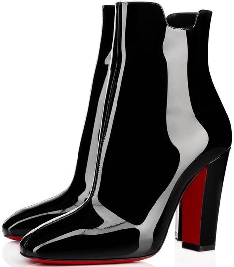 Red Bottom Boots, Christian Louboutin Outfits, Louboutin Boots, Louboutin Online, Black Patent Shoes, Black Patent Leather Shoes, Christian Louboutin Boots, Chanel Boots, Dr Shoes