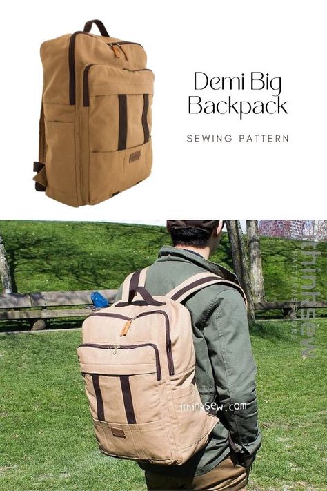 Backpack Sewing Pattern Free Diy, Backpack Pattern Sewing Free, Sewing Projects Backpack, Diy Travel Backpack Sewing Patterns, Handmade School Shoulder Backpack, Easy Sew Backpack, Free Backpack Sewing Pattern, Backpack Diy Pattern, Uni Backpack