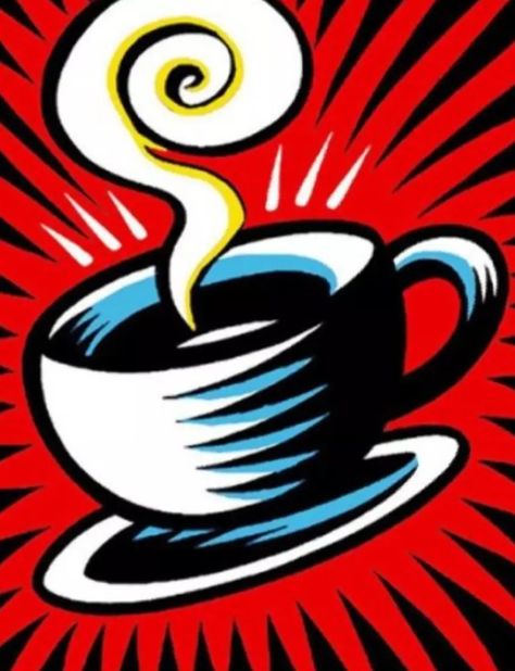 Burton Morris, Red Coffee Cup, Pop Art Images, Red Coffee, Art Programs, American Artists, State Art, Art Lessons, Lovers Art