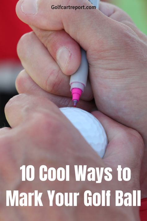 You may wonder how to mark your golf ball. We give you 10 cool ways to mark your golf ball in our complete guide. Coloring Golf Balls Ideas, Golf Ball Markings Ideas, Decorating Golf Balls, Golf Ball Designs Sharpie, Golf Ball Art, Golf Hacks, Golf Club Crafts, Golf Ball Holder, Golf Ball Gift