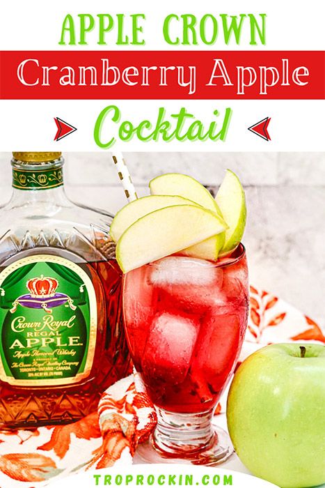 What To Mix With Crown Apple, Titos And Cranberry Juice, Crown Apple Drinks Recipes Fall, Crown Apple And Cranberry Juice, Green Apple Crown Drinks, Mixed Drinks With Crown Apple, Crown Apple Punch Recipes, Cocktails With Crown Apple, Apple Flavored Alcoholic Drinks