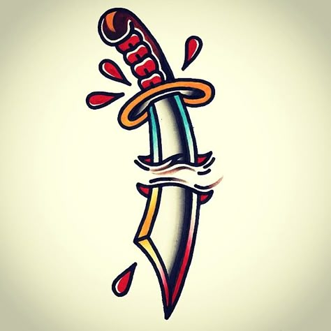 Cutlass Tattoo, Curved Dagger Tattoo, Old School Knife Tattoo, Old School Dagger Tattoo, Traditional Tattoo Torso, Traditional Knife Tattoo, Dagger Traditional Tattoo, Dagger Tattoo Traditional, Traditional Bear Tattoo