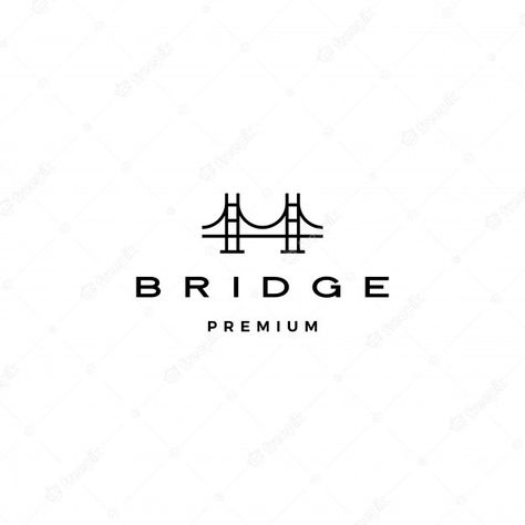 Premium Vector | Bridge logo icon illustration line outline monoline Bridge Logo Design, Builders Logo, Graphic Moodboard, Bridge Icon, Eric Johnson, Church Logo, Manhattan Bridge, Vector Icons Illustration, Construction Logo