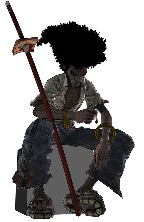 Afro / Afro Samurai Afro Samurai Art, Brown Characters, Black Superheroes, Samurai Wallpaper, Best Wallpaper Hd, Afro Samurai, Samurai Anime, Black Comics, Arte Cyberpunk