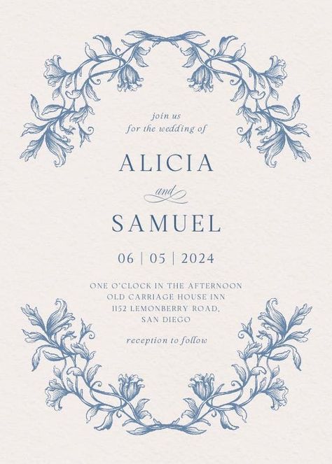 Etched Frame - Wedding Invitation Template | Greetings Island Vintage Invitation Card Design, Weeding Inviting Card, Wedding Invitation Digital Cards, Wedding Invitations Packaging, Elegant Invitation Design Template, Wedding Invite Layout, Canva Wedding Invitations Template, Wedding Invite Simple, Wedding Invitations Online Design