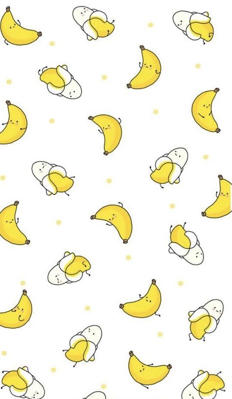 Cute Banana Pattern Banana Wallpaper, October Wallpaper, 귀여운 음식 그림, Fruit Wallpaper, Cute Backgrounds For Phones, Food Wallpaper, Cute Wallpaper For Phone, Cute Patterns Wallpaper, Tumblr Wallpaper