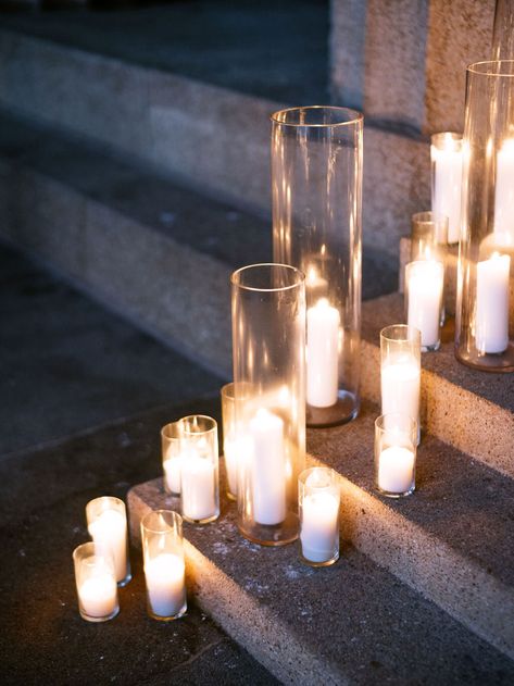 Candle Walkway, Candle Stairs, Wedding Aisle Candles, Wedding Stairs, Pillar Candles Wedding, Candlelit Wedding, Candles White, Ceremony Candles, The Parthenon