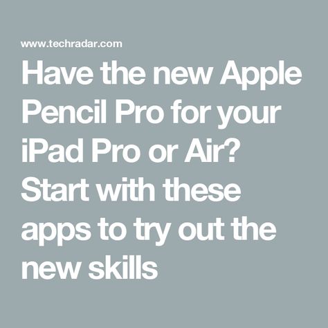 Have the new Apple Pencil Pro for your iPad Pro or Air? Start with these apps to try out the new skills Apple Pencil Pro, Ipad Apps Must Have, Ipad Pro Pencil, Apple Pencil Ipad, Tech Ideas, Best Vpn, New Skills, Streaming Tv, Ipad Apps