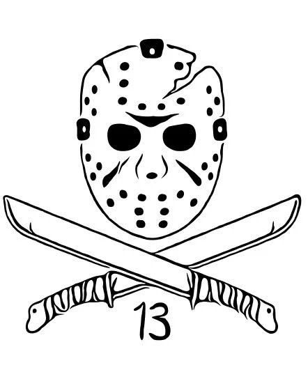 Jason Vorhees Tattoo, Jason Drawing, Jason Voorhees Hockey Mask, Memorial Tattoo Quotes, Horror Movie Tattoos, Jason White, Halloween Pumpkin Carving Stencils, Horror Drawing, Mask Drawing