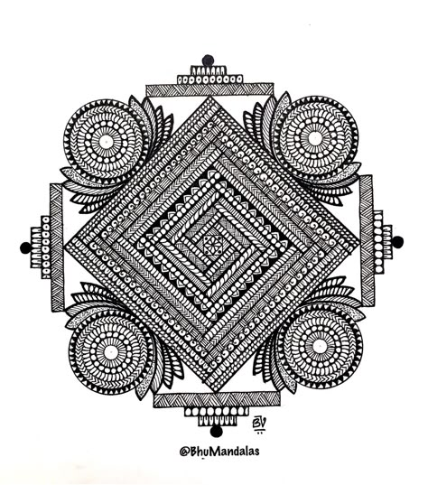 Square Mandala Design Pattern, Mandala Drawing Unique, Swastik Mandala Art, Unique Mandala Drawing Easy, Square Mandala Art, Mandala Art Unique Designs, Unique Mandala Drawing, Grid Mandala, Unique Mandala Art