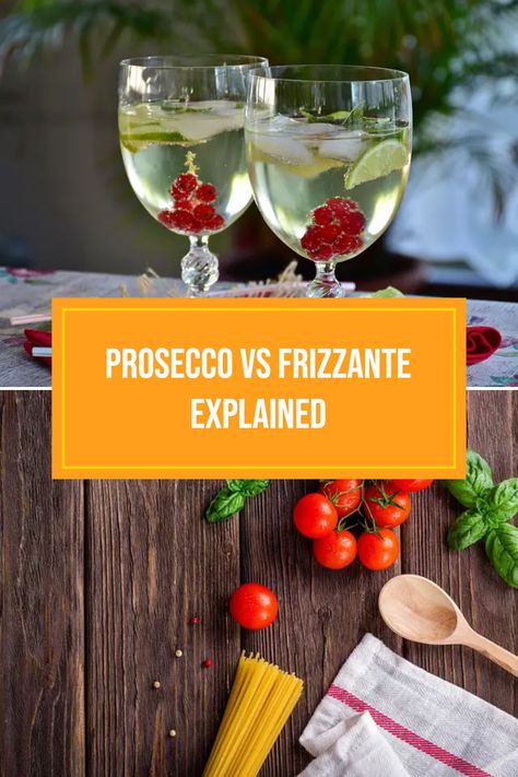 Ever wondered what makes Prosecco and Frizzante different? Prosecco is the bubbly star with its lively fizz, crafted through a second fermentation that adds those exciting bubbles. On the other hand, Frizzante is a softer sparkling wine, achieved with a shorter fermentation for a more gentle sparkle. Whether you're celebrating or having a cozy night in, understanding these Italian bubbles helps you pick the right wine for your mood Grape Uses, Wine Expert, Different Wines, Pinot Gris, Fruity Desserts, Types Of Wine, Alcohol Content, Pinot Grigio, What Is The Difference Between