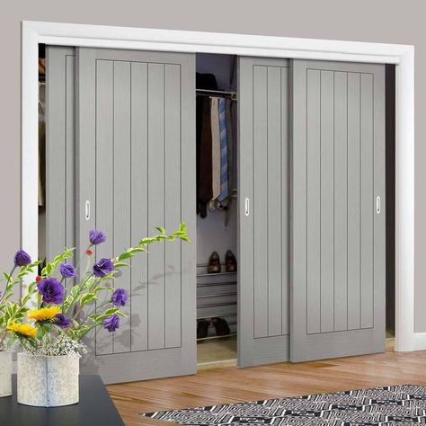 Built In Wardrobe Doors, Fitted Wardrobe Doors, Fitted Wardrobes Bedroom, Bedroom Wardrobe Ideas, Sliding Door Wardrobe Designs, Bedroom Closet Doors, Diy Sliding Door, Closet Door Makeover, Bedroom Built In Wardrobe