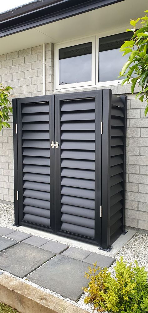 Outside Water Heater Cover Ideas, Gas Cylinder Cupboard Ideas, Gas Box Cover Ideas, Gas Boiler Cover Ideas, Hide Outdoor Water Heater, Water Heater Cover Ideas Outdoor, Outdoor Water Heater Enclosure, Water Softener Cover Outdoor, Gas Bottle Cover Ideas