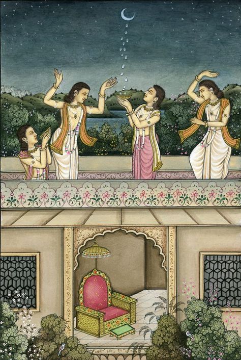 Magha Nakshatra, Indian Traditional Paintings, Indian Miniature, Rajasthani Art, Mughal Art Paintings, Indian Art Gallery, Mughal Paintings, Miniature Paintings, Indian Painting