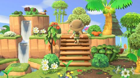 Acnh Natural Island, Tropicore Acnh, Games Like Animal Crossing, Acnh Tropicore, Cosy Games, Acnh Summer, Acnh Tropical, Jungle Island, Tropical Beach Resorts