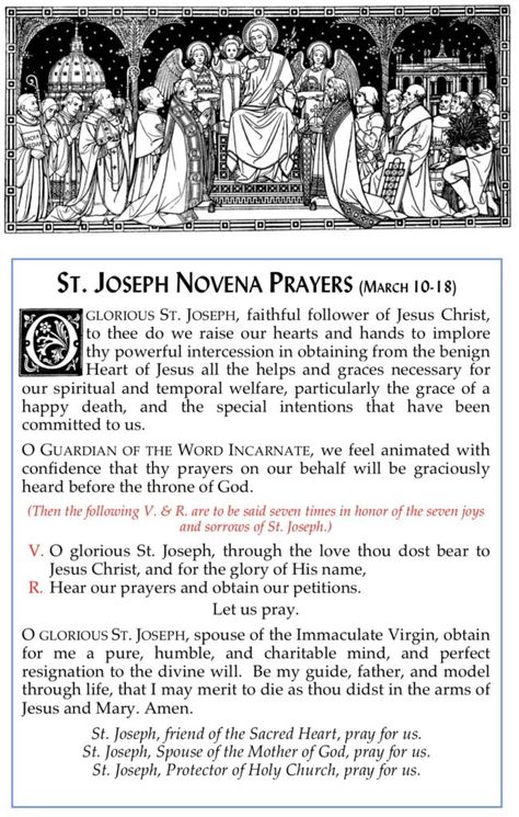 St. Joseph, Patron of the Universal Church, Novena Begins Today! | Barnhardt Novena To St Joseph, St Joseph Novena, Prayer For Financial Help, St Joseph Prayer, Novena Prayers, St Brigid, Financial Help, Night Prayer, Football Quotes