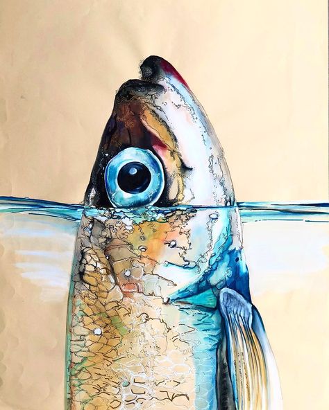 Watercolour Fish, Fruit Art Drawings, Fish Artwork, Spiritual Paintings, Sea Life Art, Fairy Art Dolls, Modern Art Paintings Abstract, The Other Art Fair, Fish Drawings