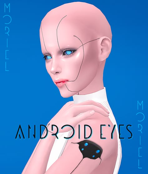 Android and Cyber eyes Sims 4 Cc Scifi Clothing, Ts4 Scifi Cc, Sims 4 Eyes Cc Maxis Match, Sims Skins, Robot Clothes, Cyberpunk Hair, Red Everything, Alien Clothes, Different Eyes