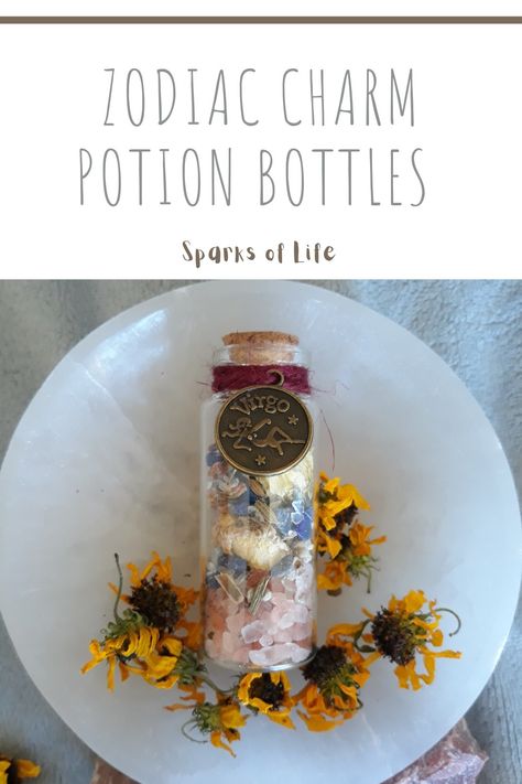 Diy Zodiac Gifts, Charmed Spells, Glass Vials, Potion Bottle, Zodiac Gifts, Witchy Vibes, Astrology Signs, Glass Decor, Astrology