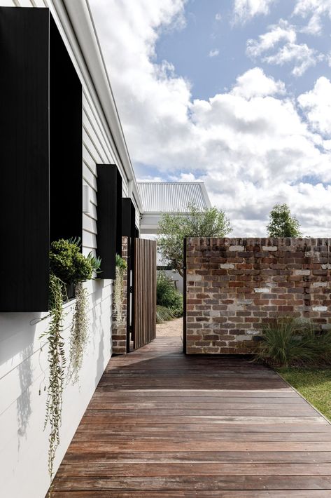 A modern monochrome farmhouse in North Richmond, NSW Three Gables, Concrete Island, Nordic House, Recycled Brick, Brick Fence, Modern Monochrome, Classic Farmhouse, Farmhouse Garden, Australian Architecture