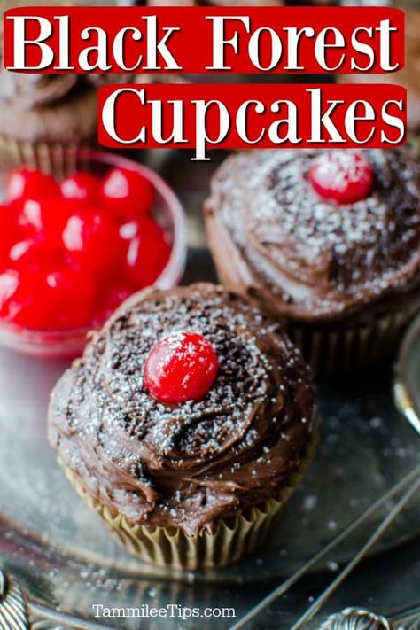 Desserts Archives - Tammilee Tips Forest Cupcakes, Cherry Pie Filling Recipes, Black Forest Cupcakes, Cupcakes Strawberry, Cupcakes Oreo, Cupcakes Christmas, Georgetown Cupcakes, Mocha Cupcakes, Pie Filling Recipes