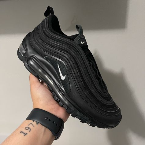 New Nike Air Max 97 (Gs) Size - 4y Shoes Are Brand New! Box Is Damaged Due To Shipping But Shoes Are In Perfect Condition Black Air Max 97 Outfit Women, Air Max 97 Outfit Women, Black Air Max 97, Air Max 97 Outfit, New Nike Air, Nike Air Max 97, New Nike, Black Nikes, Air Max