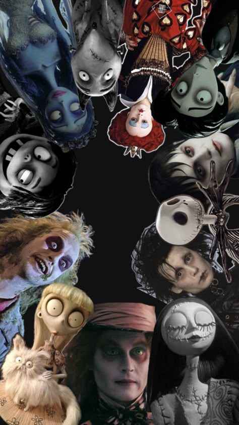 Jack Tim Burton, Tim Burton Core, Tim Burton Personajes, Tim Burton Coraline, Tim Burton Vibes, Nightmare Before Christmas Pictures, Coraline And Wybie, Tim Burton Characters, Movie Collage