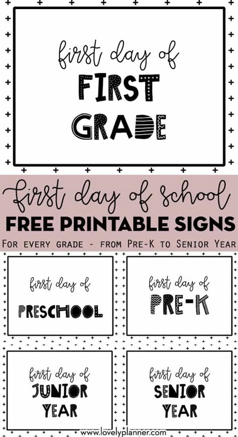 First Day Printable, First Day School Sign, Free School Printables, Back To School Highschool, First Day Of School Signs, Printable Signs Free, Preschool First Day, First Day Of School Pictures, Printable School