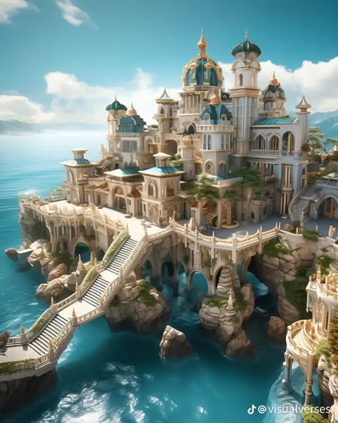 Summer Court Acotar, Fanart Acotar, Summer Court, Castle House Design, Acotar Fanart, Castle Ideas, Fantasy Cities, Fantasy Locations, Fantasy Architecture