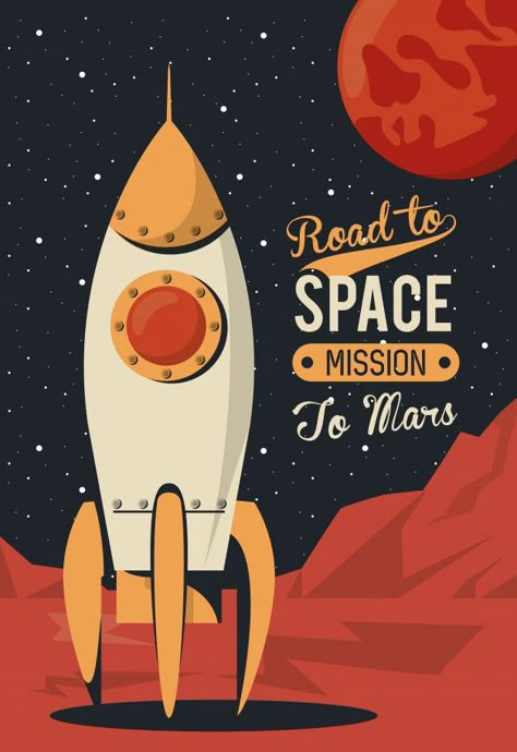 Vector Poster Illustration, Rocket Ship Illustration, Welcome Board Background, Rocket Illustration Design, Space Poster Ideas, Space Rocket Illustration, Light Graphic Design, Space Poster Design, Rocket Poster