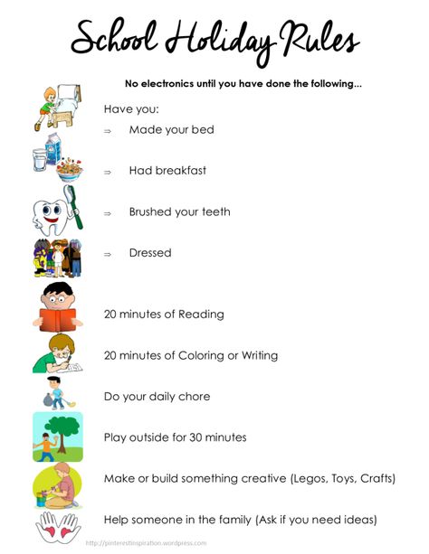 How to Keep Your Home Clean This Summer Summer Holiday Activities, Summer Rules, School Holiday Activities, Summer Checklist, Rules For Kids, Summer Schedule, Display Boards, School Rules, School Holiday