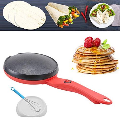 Portable Electric Crepe Maker with Non-Stick Coating，Electric Griddle Crepe Maker Automatic Temperature Control Hot Plate Cooktop for Crepes, Blintzes, Pancakes, Tortillas 1 Pack Electric Crepe Maker, Pancake Machine, Pancake Maker, Crepe Maker, Electric Griddle, Crepe Pan, No Egg Pancakes, No Cooking, Egg Beaters