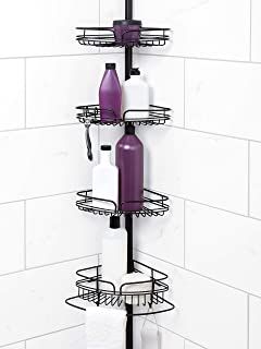 Amazon.com: shower rack Shower Pole, L Shaped Shelves, White Bathroom Storage, Shower Caddies, Corner Shower Caddy, Shower Rack, Triangle Shelf, Metal Bathroom, Shower Storage