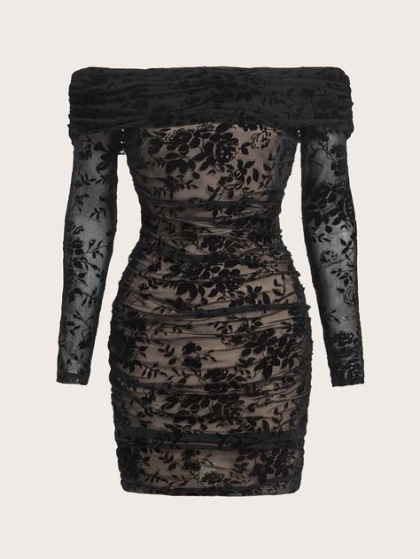 Goth Bodycon Dress, Gothic Dresses, Grunge Dress, Aesthetic Grunge Outfit, Mesh Bodycon Dress, Elegant Outfits, Floral Bodycon, Punk Grunge, Body Con Dress