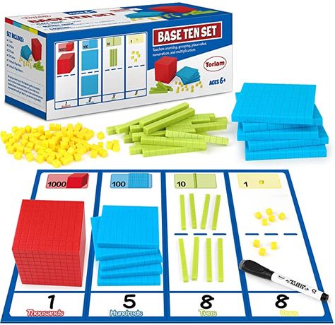 Math Counters, Place Value Blocks, Homeschooling Activities, Base 10 Blocks, Mathematics Games, Number Blocks, Teaching Counting, Base Ten Blocks, 1. Mai