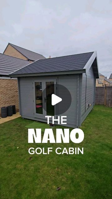 Golf Simulator Backyard, Detached Garage Golf Simulator, Golf Shed Simulator, Diy Indoor Golf Simulator, Garage With Golf Simulator, Outdoor Golf Simulator Room, Golf Simulator Garden Room, Golf Garden Ideas, Golf Shed Ideas