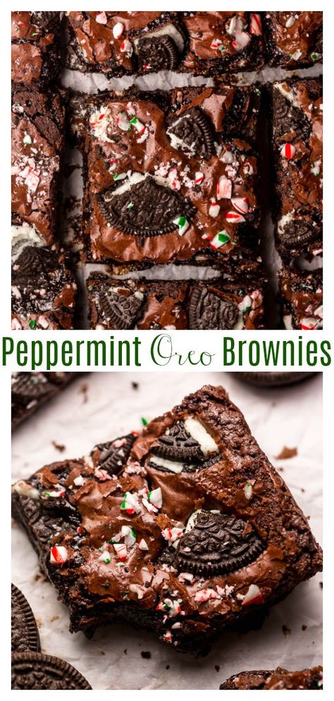 Peppermint Brownies Recipe, Mocha Brownies, Peppermint Oreos, Holiday Brownies, Peppermint Recipes, Christmas Yummies, Christmas Brownies, Baker By Nature, Peppermint Brownies