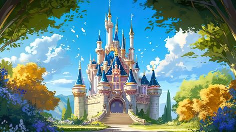 Snow White Castle Background, Cinderella Background Landscape, Disney Princess Castle Background, Disney Wallpaper Landscape, Aurora Desktop Wallpaper, Disney Princess Desktop Wallpaper, Disney Pc Wallpaper, Disney Castle Background, Disneyland Background