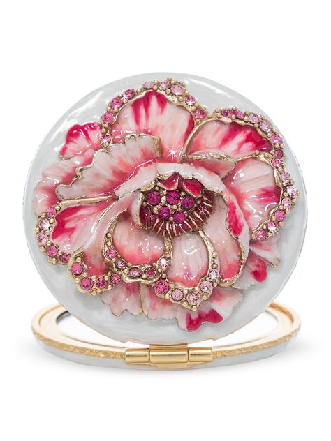 Shop Jay Strongwater Mae Peony Compact Mirror | Saks Fifth Avenue Jay Strongwater, Peony Flower, Compact Mirror, Pink Peonies, Matte Gold, Love Gifts, Designer Outfits Woman, Trending Accessories, Peonies