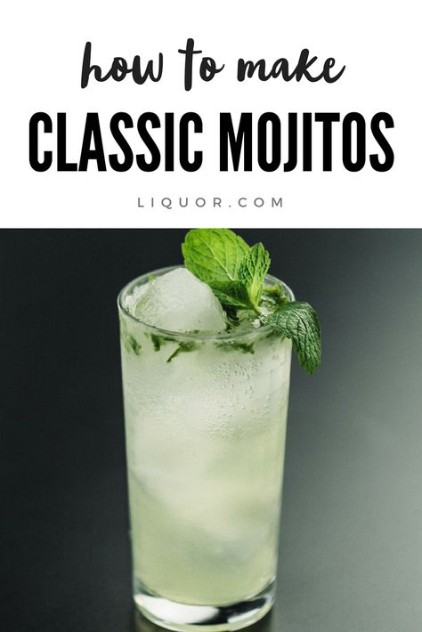 Said to have been Ernest Hemingway's drink of choice, this classic cocktail is full of flavor. This drink is minty, sweet, tart and bubbly. What else could you need?!   #ClassicCocktails #MintyDrinks #MintMojito #Mojitos #ClassMojito Tequila Mojito Recipe, Tequila Mojito, Mojito Recipe Classic, Mojito Ingredients, Mojito Drink, Classic Mojito, Mojito Cocktail, Mojito Recipe, Best Cocktail Recipes