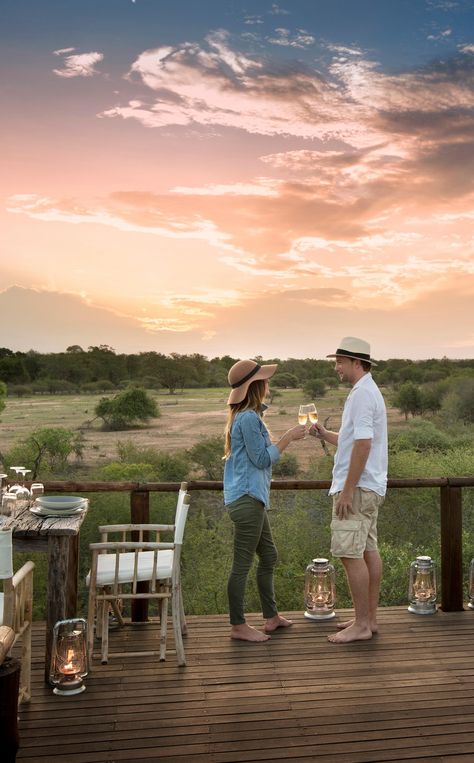 Top 10 Romantic Honeymoon Destinations in Africa Lion Sands Game Reserve, Safari Honeymoon, Treehouse Vacations, Africa Honeymoon, Luxury African Safari, Sand Game, African Skies, Romantic Honeymoon Destinations, Kenya Safari