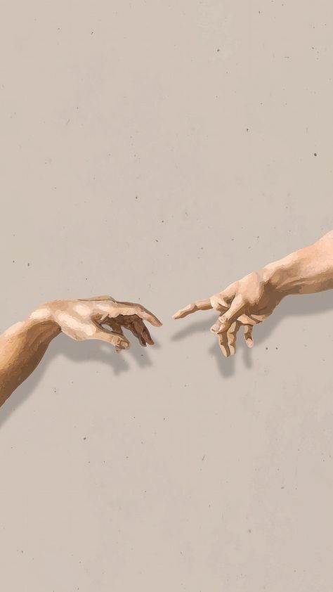 Mobile Wallpaper Aesthetic, Michelangelo Hands, Finger Of God, New Year Social Media, The Creation Of Adam, Aesthetic Brown, Brown Design, Nature Paintings, Design Vector