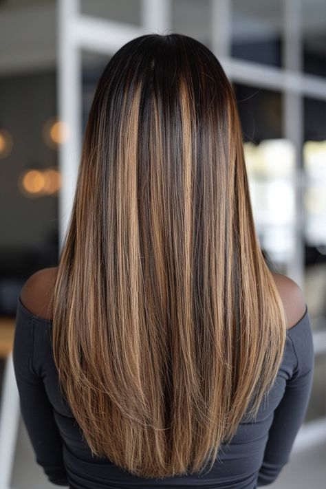 40+ Gorgeous Long Layered Haircuts You Have To See ASAP - Flo's Blog Long Hair With Internal Layers, Long Layered Haircuts On Straight Hair, Connected Layers Hair, Back View Of Long Hair, Straight Long Haircuts For Women, Women Haircut Straight Hair, Butterfly Haircut With Straight Hair, Layer Long Haircut Straight, Layers Vs No Layers Hair Long