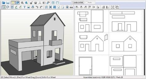 Cardboard Dollhouse Template Free Printable, Paper Doll House Furniture, Cardboard House Template, 3d Paper Houses, Dollhouse Victorian, Paper Models House, Cardboard Box Houses, Dollhouse Furniture Tutorials, Cardboard Houses