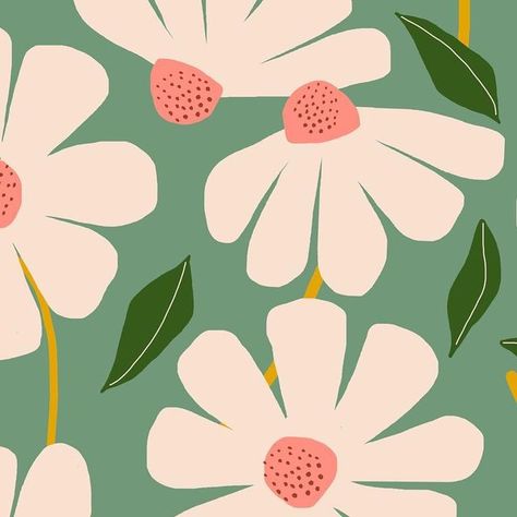 G A L E • S W I T Z E R on Instagram: "D A I S I E S 🌼 Fresh as a daisy. New ‘Wild Daisies’ pattern (original print / wall mural at end) for #ayaradesigncontest23 Big bold blooms." Blue Pink Wallpaper, Affordable Wallpaper, Wild Daisies, Cuadros Diy, Flower Mural, Daisy Art, Daisy Wallpaper, Arte Sketchbook, Whimsical Illustration