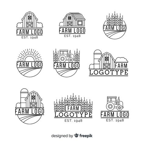 Family Farm Logo Design Ideas, Grain Farm Logo, Farm Stand Logo, Farm Logos Ideas, Farm Logo Design Ideas, Family Farm Logo, Farm Logo Inspiration, Farm Logos, Farm Cartoon