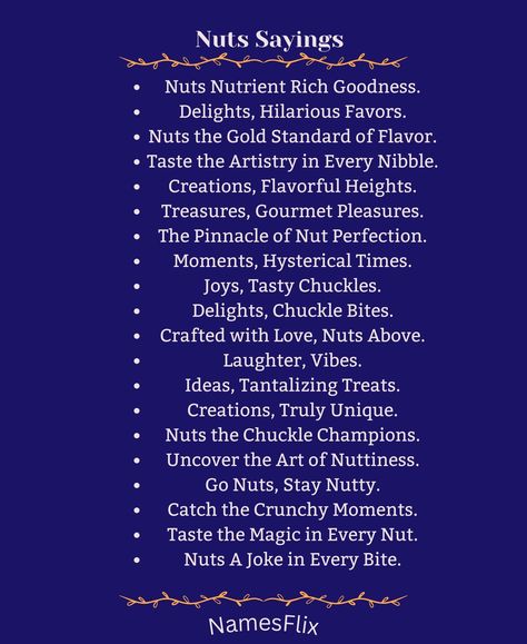 Nuts Sayings Contents Page Design, Slogan Writing, Wholesome Snacks, Content Page, Comedy Show, Marketing Tools, Page Design, Nuts, Brand Logo