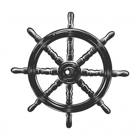 Rudder Tattoo, Undead Pirate, Ship Wheel Tattoo, Navy Tattoos, Nautical Logo, Wheel Tattoo, Boat Wheel, Anker Tattoo, Wheel Logo